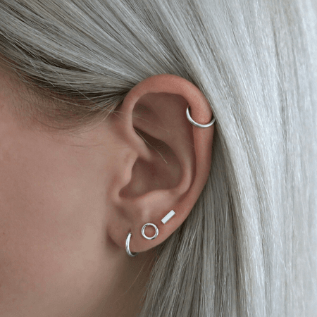 silver ear piercings
