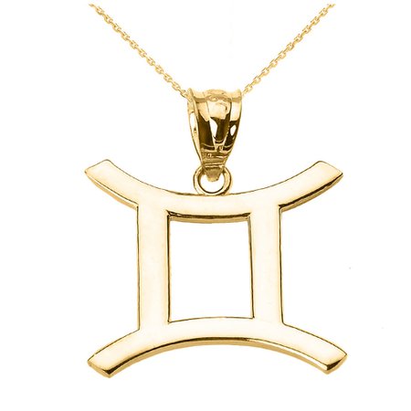 Gemini Zodiac Pendant Necklace in 9ct Gold | Gold Boutique