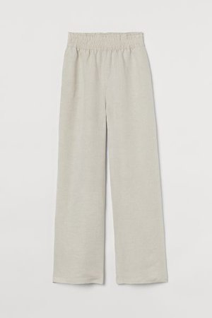 Wide-cut Pants - Light beige - Ladies | H&M US