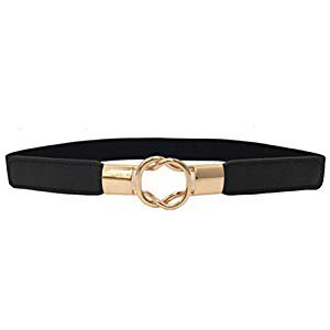 Mljsh Women Fashion Skinny Leather Belt Gold Buckle Elastic Stretchy Waist Cinch Belt | Jodyshop