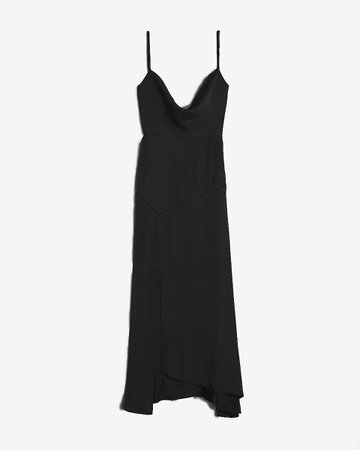 Asymmetrical Cowl Neck Slip Dress | Express