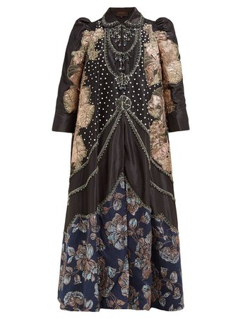 Ramadini floral-appliqué satin coat | Biyan | MATCHESFASHION.COM