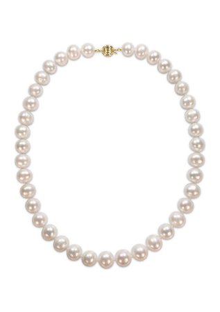 Belk & Co. 10-12 Millimeter Cultured Freshwater Pearl Necklace with 14k Yellow Gold Ball Clasp