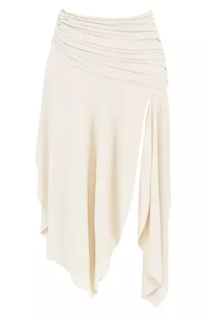 HOUSE OF CB Flowy Ruched Midi Skirt | Nordstrom