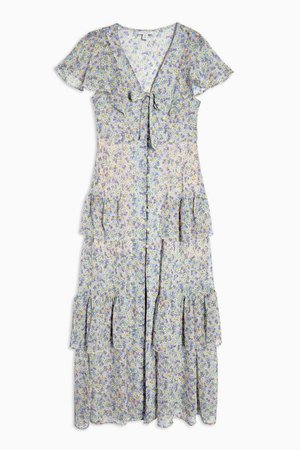 Floral Tiered Midaxi Dress | Topshop blue