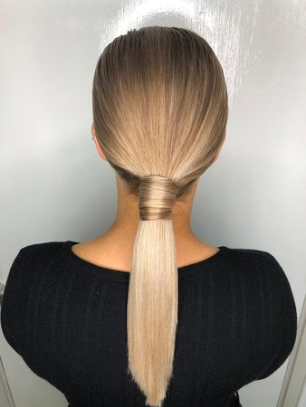 blonde hair in a low sleek ponytail - Google Search