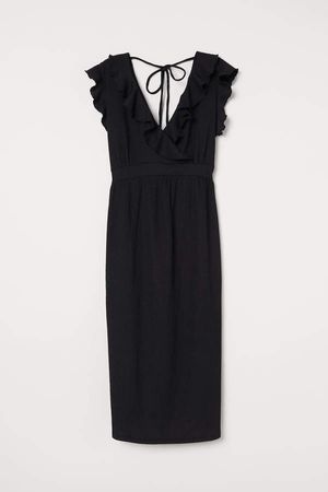 MAMA Short Wrap Dress - Black