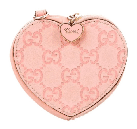 gucci pink heart wallet