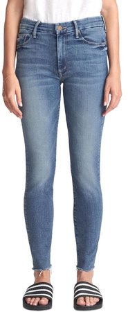 The Looker High Waist Frayed Ankle Skinny Jeans