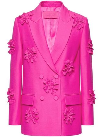 Valentino floral-appliqué tailored blazer