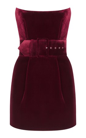 Silk-Blend Velvet Corset Mini Dress by Rasario | Moda Operandi