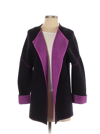 Sigrid Olsen Color Block Purple Wool Cardigan Size S - 83% off | thredUP