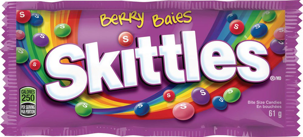 Skittles Wild Berry Chewy Candy, Fruit Flavoured Candy, Single Size, 61g | Walmart Canada