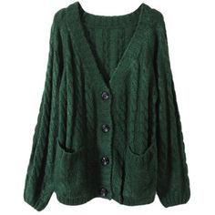 Green cardigan sweater