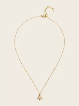 Butterfly Decor Pendant Chain Necklace | ROMWE