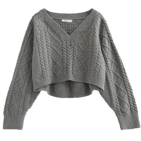 Loose Little Twist V-neck Bat Sleeve Pullover Long-sleeved Sweater