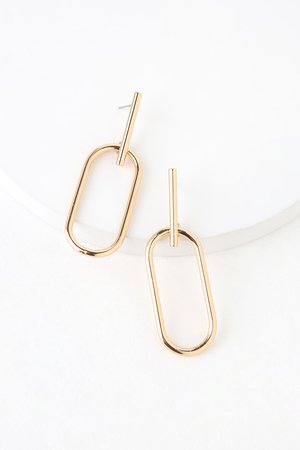 Cute Gold Earrings - Chain Link Earrings - Statement Earrings