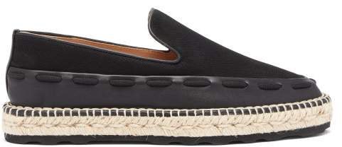 Canvas And Leather Espadrilles - Womens - Black