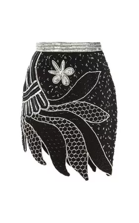 RODARTE : FW2015 Black And Silver Hand Beaded Skirt | Sumally