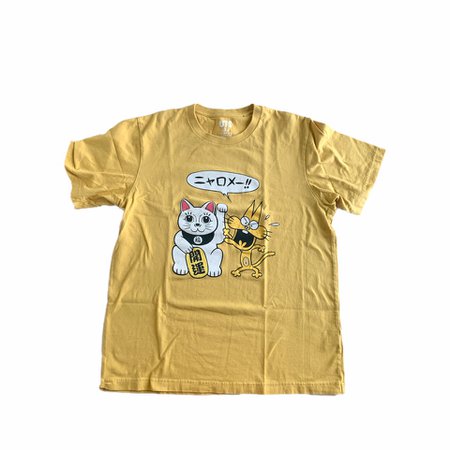 japanese lucky cat graphic tee shirt