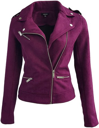 Women's Faux Suede Jacket (X-Small, Purple) at Amazon Women's Coats Shop