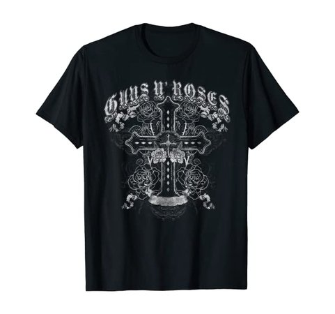 Amazon.com: Guns N' Roses Official Vintage White Cross T-Shirt: Clothing