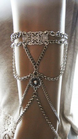 Chain Armlet Shoulder Armor, Chain Shoulder Jewelry, Shoulder Piece, Shoulder Chain, Upper Arm Chain