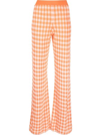 MSGM Gingham Jacquard Knitted Trousers - Farfetch