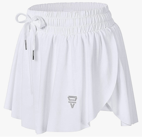 amazon flowy shorts white