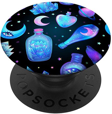 Amazon.com: Witch Magic Potion: Crescent Moon Crystals Saturn PopSockets PopGrip: Swappable Grip for Phones & Tablets
