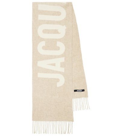 Jacquemus - Logo jacquard virgin wool scarf | Mytheresa