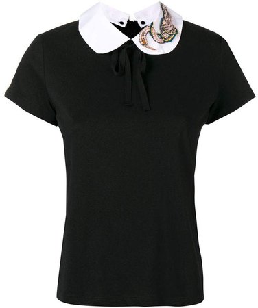 embellished collar polo top