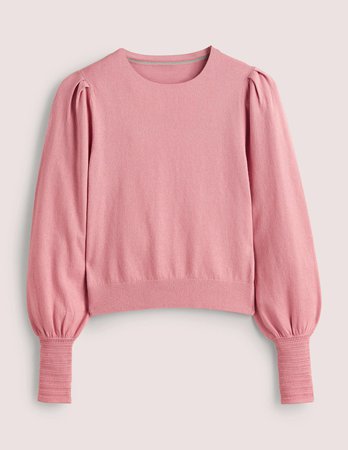 Pointelle Detail Sweater - Almond Pink | Boden US