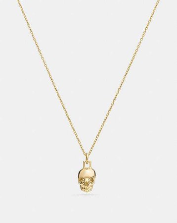 COACH: Mini Demi-Fine Skull Necklace