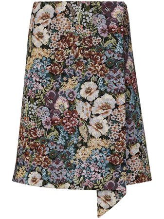 SHUSHU/TONG floral-jacquard wrap-around Skirt - Farfetch