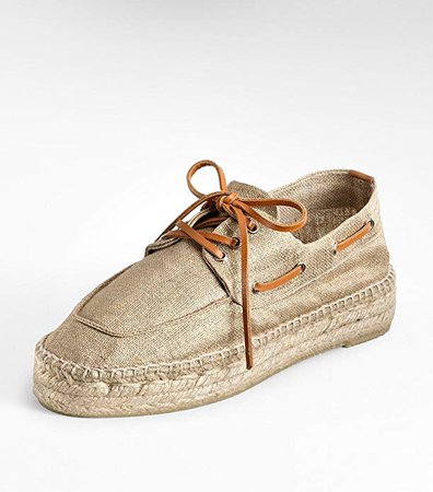 Amazon.com | Tory Burch Blanton Espadrille Boat Shoes 7 Silver Metallic | Shoes