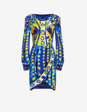 Silk georgette dress Matador Moschino Official Online Shop