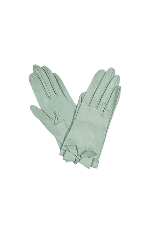 mint leather gloves