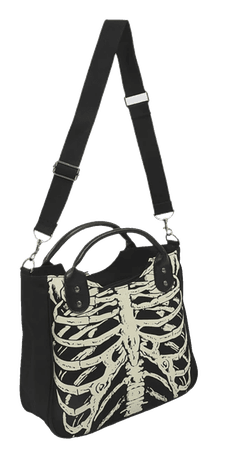skeleton design shoulder bag png