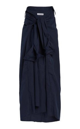 Tied-Up Washed Cotton Maxi Skirt By Balenciaga | Moda Operandi