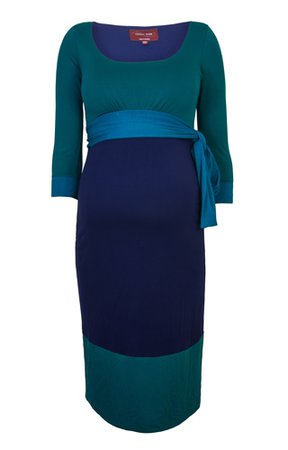 Tiffany Rose- Colour Block Maternity Dress Biscay Blue