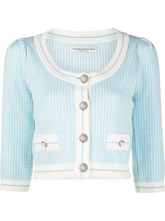 Alessandra Rich gingham-check Cropped Knitted Cardigan - Farfetch