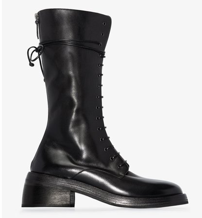 Marsèll Black Leather Lace-Up Boots