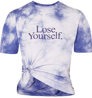 Lose Yourself Cropped Printed Tie-dyed Cotton-jersey T-shirt - Purple