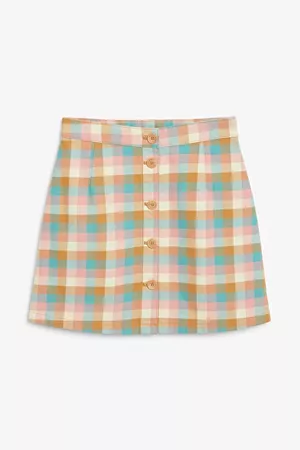 A-line cotton mini skirt - Multi - Skirts - Monki WW