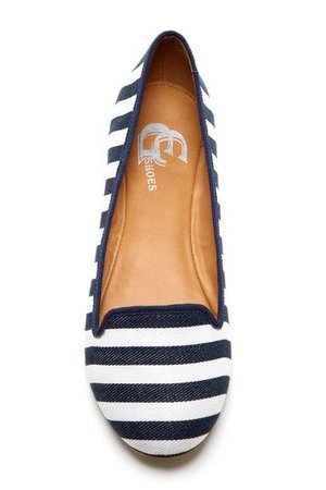 striped loafer flats shoes