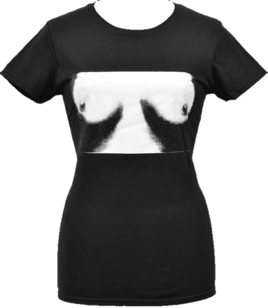 Black printed T-shirt  Tee PNG