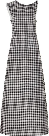 Emilia Wickstead Sleeveless Gingham Crepe Dress Size: 6