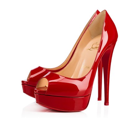 red open toe louboutin heels