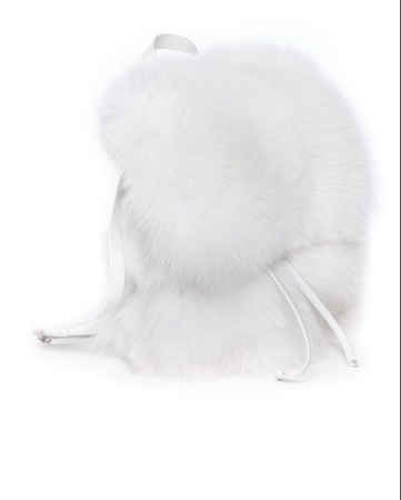 white fur bag